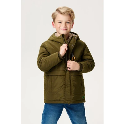 Afbeelding van Noppies Jas Lorca Dark Olive Maat 104