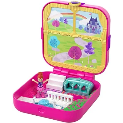 Afbeelding van Polly Pocket GDK80 Geheime Droom Kasteel Lila met minifiguur, 3 verrassingen, accessoires en stickers, kinderspeelgoed