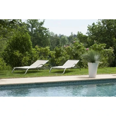 Afbeelding van Bloempot Riviera Wit Plastic Vierkant Ø 40 cm
