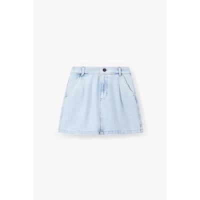 Afbeelding van Sissy Boy Meisjes Lichtblauwe denim rok (Maat 110 116, Katoen)