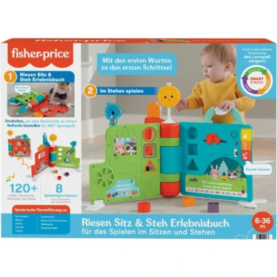 Afbeelding van Fisher Price HCL07 Gigantisch zittend en staand ervaringsboek, elektronisch educatief speelgoed activiteitencentrum voor baby&#039;s peuters, vanaf 6 maanden