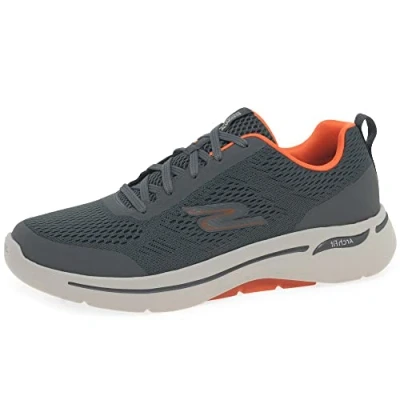 Afbeelding van Skechers Performance GO WALK ARCH FIT Sportieve wandelschoenen, Heren, Maat: 45, Charcoal/orange Polyester