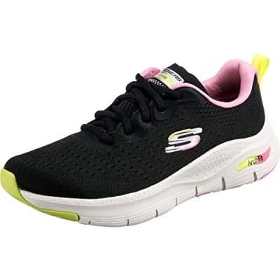 Afbeelding van Skechers Sport ARCH FIT Sneakers laag black/multicoloured, Dames, Maat: 40, Black/multi coloured Textiel