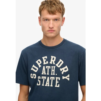 Afbeelding van Superdry Athletic Essential Graphic Tshirt print, Heren, Maat: Small, Nautical navy