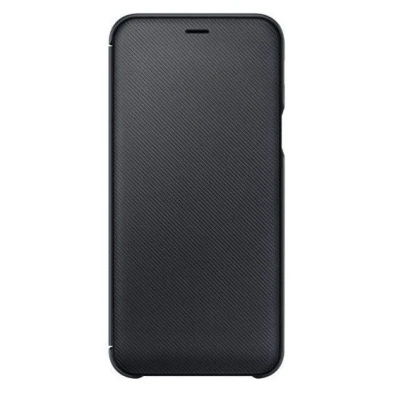 Afbeelding van Hoesje Met Pasjeshouder Geschikt voor Samsung Galaxy A6 (2018) Luxe Softcase Bookcase Zwart