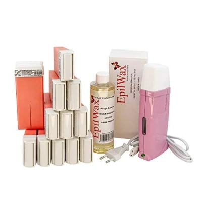 Afbeelding van EpilWax Professionele waxverwarmingsset voor ontharing met 12 x roll on wax navullingen, 100 ontharingsstrips en olie na Royal serie