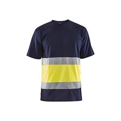 Afbeelding van Blaklader 33871030 zeer zichtbaar T shirt, marineblauw/geel, maat M