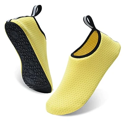 Afbeelding van AUXDIQ Waterschoenen voor heren en dames, strandschoenen, zwemschoenen, waterschoenen, watersokken, Geel.