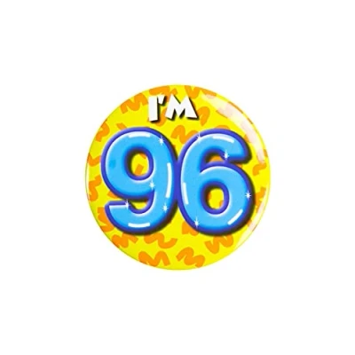 Afbeelding van Paper Dreams Button I&#039;m 96 Staal 5,5 Cm Geel/blauw