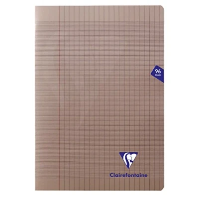 Afbeelding van Clairefontaine 363161C Notitieboek Mimesys grijs, A4, 21 x 29,7 cm, 96 pagina&#039;s, grote ruiten, papier, wit, 90 g, omslag van polypropyleen