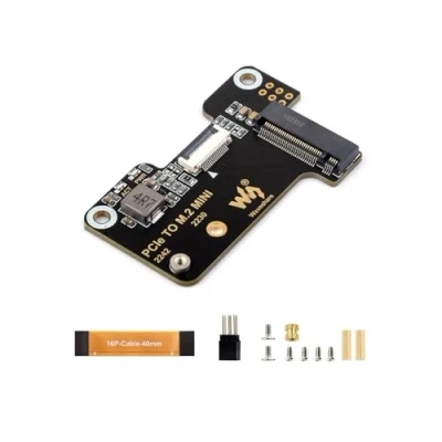 Afbeelding van Waveshare PCIe To M.2 Mini adapterbord, compatibel met Raspberry Pi 5, ondersteunt NVMe Protocol 2230/2242 Size Solid State Drive, voor 5 Hat