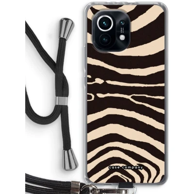 Afbeelding van Case Company® hoesje met Koord geschikt voor Xiaomi Mi 11 Arizona Zebra Telefoonhoesje Zwart Bescherming aan alle Kanten en Over de Schermrand