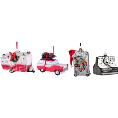 Afbeelding van Cookinglife Kerstballenset Driving home for Christmas 4 Stuks