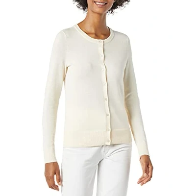 Image de Amazon Essentials Gilet Col Rond Léger (Grandes Tailles Disponibles) Women&#039;s, Écru, XS