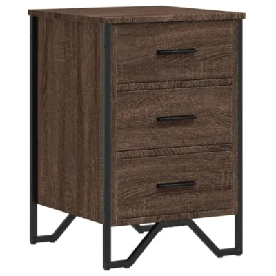 Afbeelding van Nachtkastje 40x41x60 cm bewerkt hout bruin eikenkleur