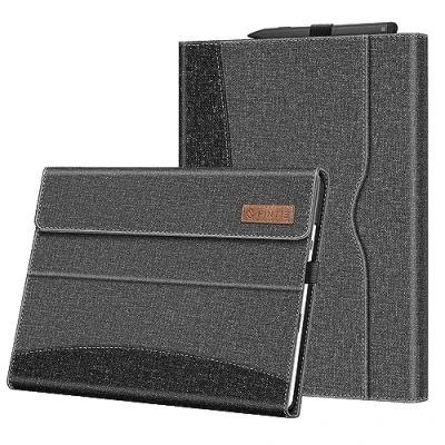 Afbeelding van FINTIE Hoes compatibel met Microsoft Surface Pro 9 (versie 2022) 13 inch Multi hoek kijkhoes vak en penhouder, grijs