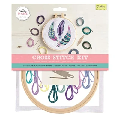 Afbeelding van Simply Make Cross Stitch Kit Feathers (DSM 106184)