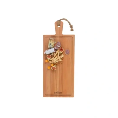 Afbeelding van Bowls and Dishes Puur Hout Duurzaam Beuken Steakplank Borrelplank met sapgoot BBQ plank 59 x 24 2 cm