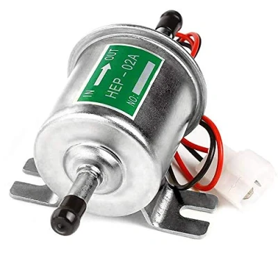 Afbeelding van Litensh Elektrische universele benzinepomp, diesel, lagedrukdiesel, pompmodule van metaal, inline boutenbevestigingsdraad voor benzine en diesel HEP 02A (zilver)