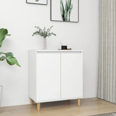 Afbeelding van Dressoir met massief houten poten 60x35x70 cm bewerkt hout wit