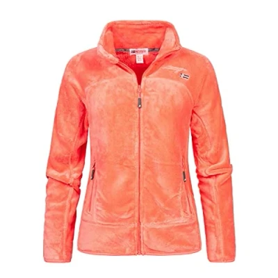 Afbeelding van Geographical Norway Upaline Lady Fleecejack voor dames, ritssluiting, dun, warm, herfst, winter, lente, lange mouwen, trui, bont, zacht, comfortabel, buiten, Zalm