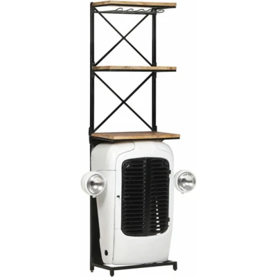 Afbeelding van vidaXL Wijnkast tractor 49x31x172 cm ruw mangohout wit