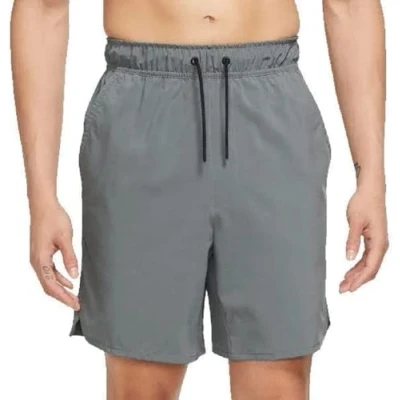 Afbeelding van Nike Dri FIT Unlined Woven Korte Broek 7&quot; Heren Smoke Grey/Black DV9340 084 Maat L