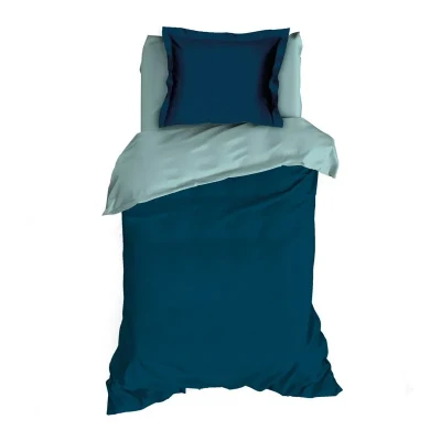 Afbeelding van Romanette Comtesse Flanel Dekbedovertrek Eenpersoons 140x200/220 cm + 1 kussensloop 60x70 Teal/Mistygreen