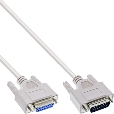 Afbeelding van Gameport kabel 15 pins SUB D verlengkabel Vertind koperen aders / beige 5 meter