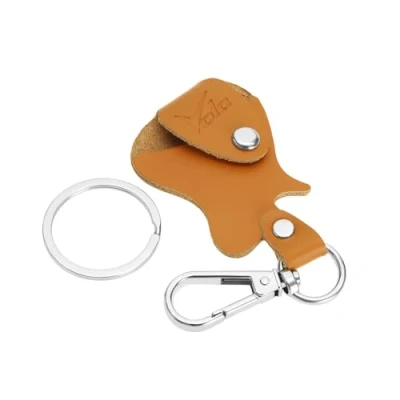 Afbeelding van Vola Lederen plectrumhouder voor gitaar, sleutelhanger, plectrumhouder, Bruin, Sleutelhanger