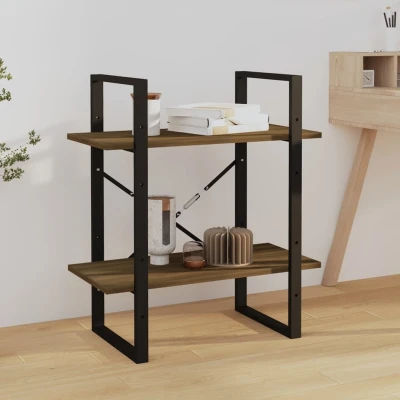 Afbeelding van Boekenkast 60x30x70 cm bewerkt hout bruineikenkleurig