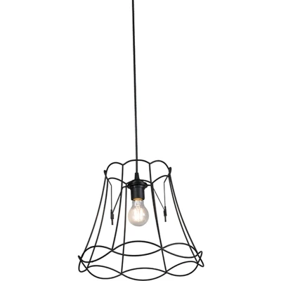 Afbeelding van QAZQA Retro hanglamp zwart 35 cm Granny Frame