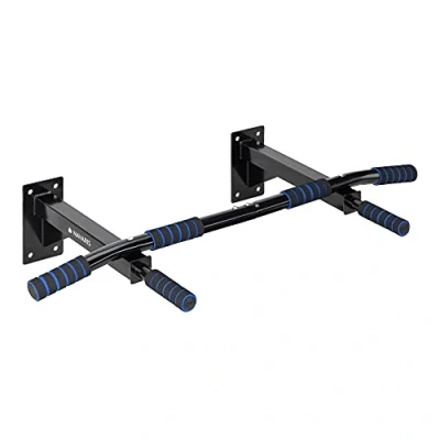Afbeelding van Navaris pull up fitness stang Muurgemonteerde balk voor thuisfitness training Bevat schuimen handvatten 4 verschillende trainmanieren
