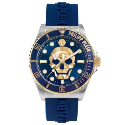 Afbeelding van Philipp Plein The $Kull Diver PWOAA0222 Horloge Siliconen Blauw Ø 44 mm