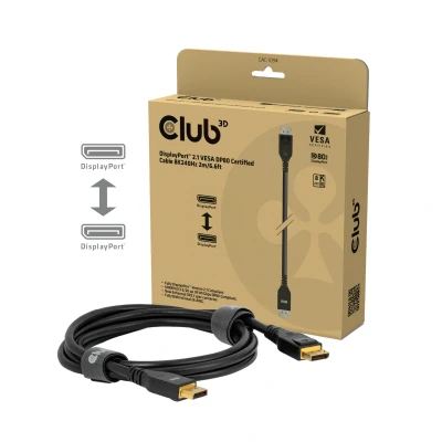 Afbeelding van Club3D CAC 1094 DisplayPort™ 2.1 Câble certifié VESA DP80 8K240Hz 2m