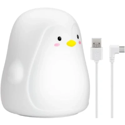 Afbeelding van Goobay LED nachtlampje &quot;Penguin&quot; warmwit licht en 7 kleurwisselingen (RGB licht), met 3 lichtmodi, aanraaksensor Li Ion accu (3,7 V/1200 mA...