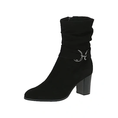 Afbeelding van Caprice Cowboy/Bikerlaarsjes Black suede, Dames, Maat: 40.5, suede Leer