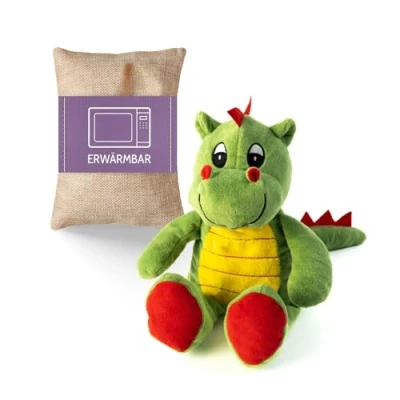 Afbeelding van Habibi warmteknuffel draak 30 cm opwarmknuffel geschikt voor de oven en magnetron warmie magnetronknuffel knuffel