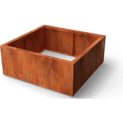 Afbeelding van Plantenbak Artesa Cortenstaal 1000x1000x400mm (LxBxH) Materiaaldikte 2mm. Zonder bodem. Omplooi bovenrand 50mm.