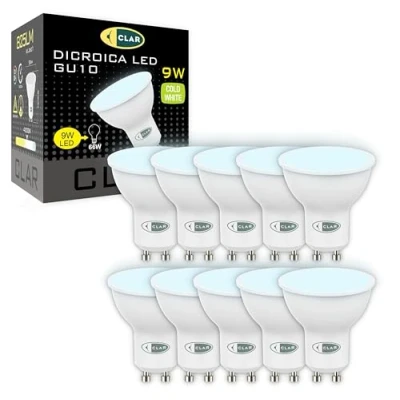 Afbeelding van CLAR led spot, GU10 led, lamp, spot GU10, inbouwspot, 6000 K, 9 W (verpakking van 10)
