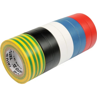 Afbeelding van YATO YT 8173 Plakband, isolatieband 19 geel/groen, Zwart, Wit, Blauw, Rood 20