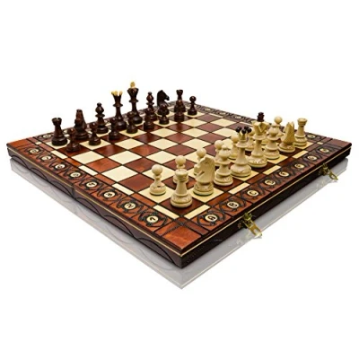 Afbeelding van Woodeyland Handgemaakt van hout, professioneel, schaaksenator, 40 x cm, 2 spelers