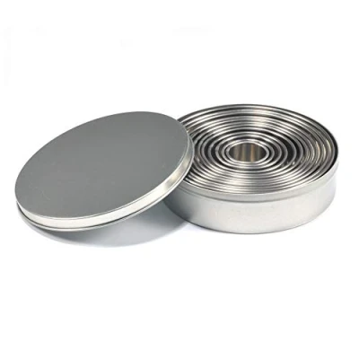 Afbeelding van Fdit 12Pcs Ronde Bakken Vorm Cirkel Koekje Cutter Roestvrij Staal Ring Verstelbare