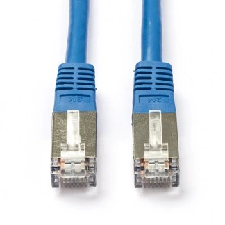 Afbeelding van Netwerkkabel Cat5e S/FTP 2 meter (100% koper, Blauw)