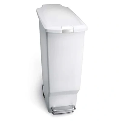Afbeelding van Simplehuman Slimline Prullenbak 40 l Plastic Wit