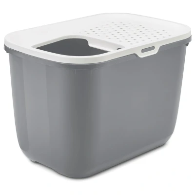 Afbeelding van Adori Hop In Kattenbak 39.5x39x58.5 cm Grijs Wit
