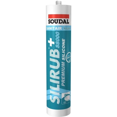 Afbeelding van Soudal Silirub+ S8100 Neutraal Sanitairkit Tranparant/Grijs 300 ml 135729