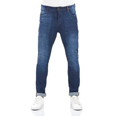Afbeelding van riverso RIVToni Jeansbroek voor heren, taps toelopende pasvorm, katoen, denim, stretch, zwart, blauw, grijs, W29, W30, W31, W32, W33, W34, W36, W38, Donkerblauw denim (D212)