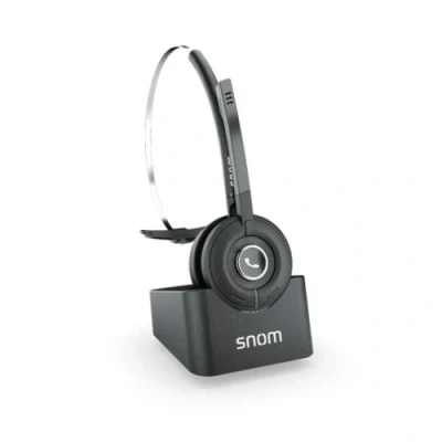 Image de Casque PC Snom A190 4444 Sans Fil Radio Fréquence Jack 3.5mm Supra Auriculaire Cuir Noir
