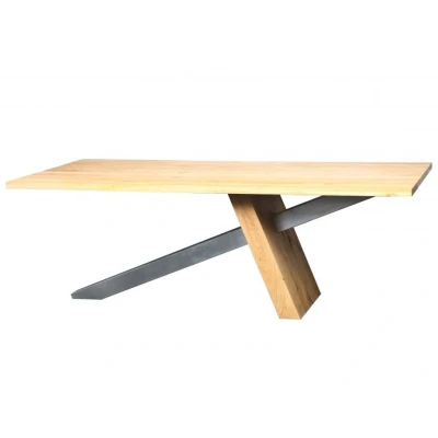 Afbeelding van Vergadertafel Jakarta breed 240CM diep 130CM bladkleur Geolied Eiken framekleur Zwart (RAL9005)